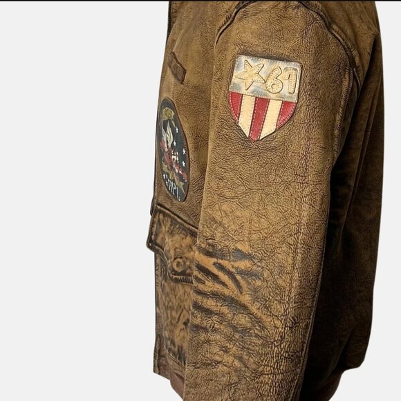NWT Polo ralph lauren Leather Flight Jacket Sz Large L - Picture 5 of 15